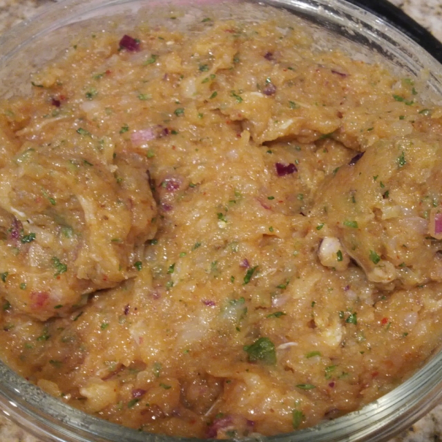 Minced fish and prawns
