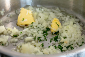 Butter, onions and herbs