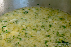 Butter, onions and herbs sautee