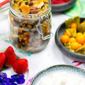 Greek yogurt and granola with berries