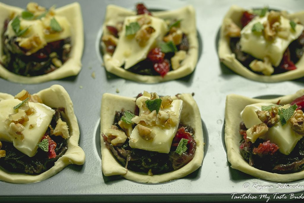 Caramelised onion, fig and brie tart