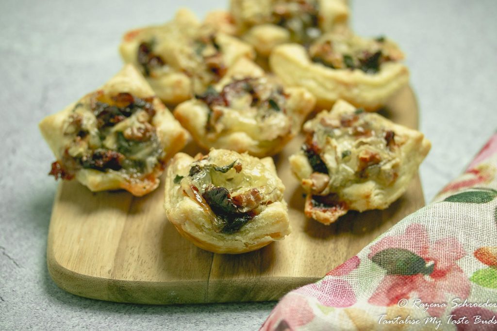 Caramelised onion, fig and brie tart