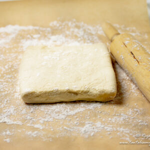 Easy Hot Water Flaky Butter Pastry with rolling pin