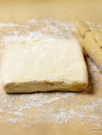 Easy Hot Water Flaky Butter Pastry with rolling pin