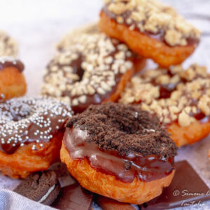 Cape Malay Ring Donuts with chocolate ganache and sprinkles