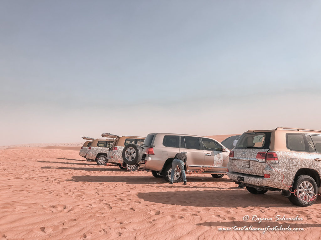 Toyota Land Cruisers after dune bashing