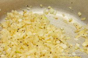 Sauteed onion and garlic for chicken corn soup recipe