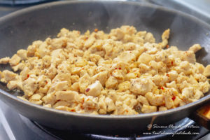 Cubed chicken for chicken corn soup