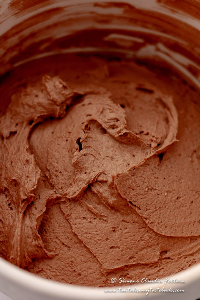 Moist chocolate slab cake batter