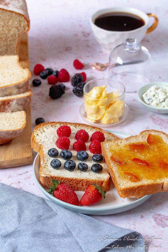 Homemade Farmhouse White Bread with kumquat marmalade