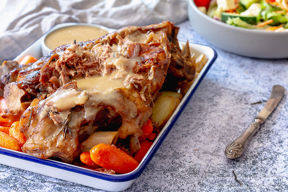 Slow cooked pulled lamb shoulder