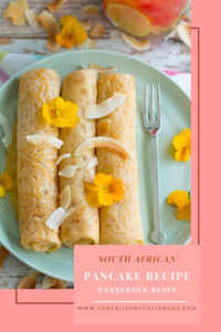 Cape Malay pancakes with sweetened coconut