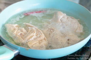 Dairy Free Creamy Chicken soup chicken breasts poached